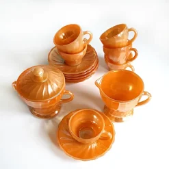 Discount Pamono Fire King Coffee Service from Anchor Hocking, 1940s, Set of 8