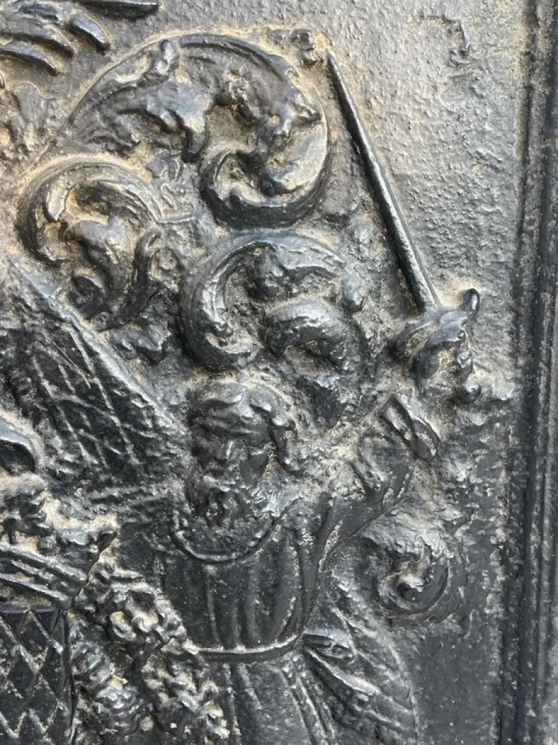Clearance Pamono Fireplace Plate with the Grimaldi Family Coat of Arms, 17th Century