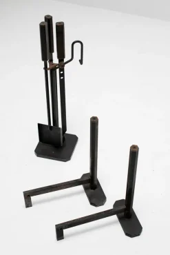 Online Pamono Fireplace Set by Afra and Tobia Scarpa for Dimensione Fuoco, 1970s, Set of 6