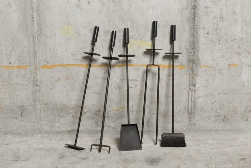 Pamono Fireplace Tools by Jürg Bally, 1960s, Set of 5> Fireplaces And Mantels