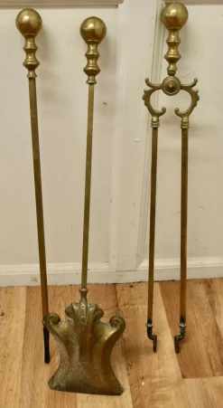 Best Pamono Fireside Tools in Brass, 1890s, Set of 3