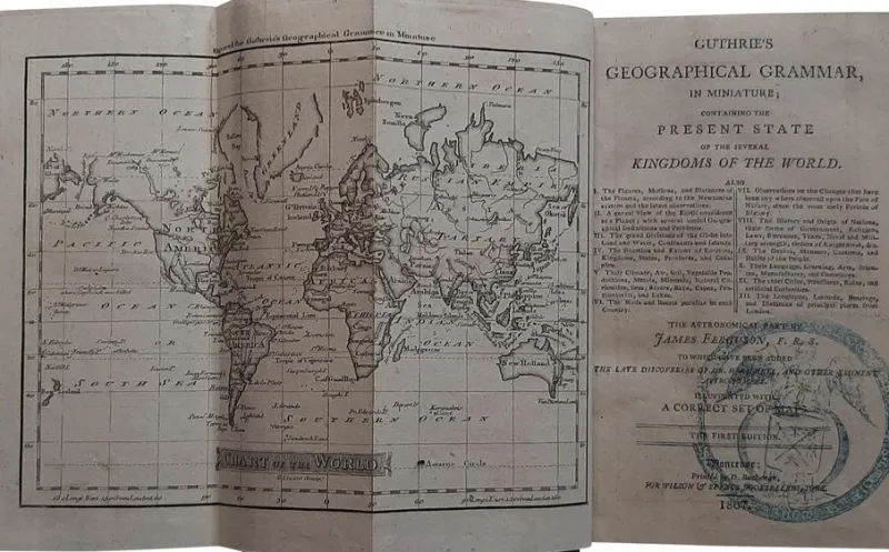Pamono First Edition Guthries Geographical Grammmar in Miniature, 1807> Wall Decor