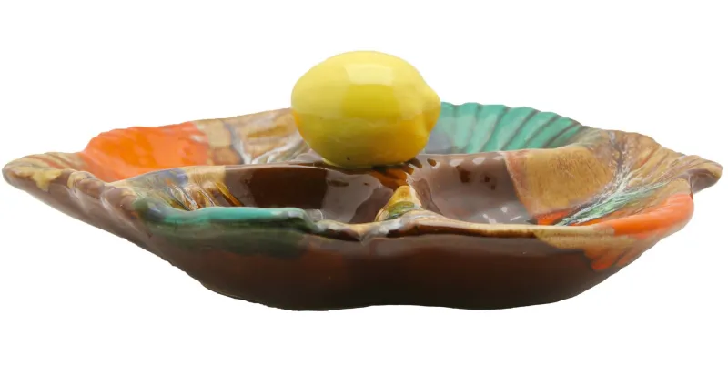 Pamono Fish and Oyster Plates with Drip Glaze from Vallauris, Set of 3> Serving Dishes