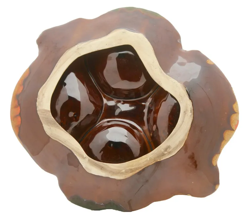 Pamono Fish and Oyster Plates with Drip Glaze from Vallauris, Set of 3> Serving Dishes