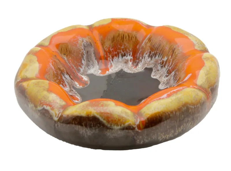 Pamono Fish and Oyster Plates with Drip Glaze from Vallauris, Set of 3> Serving Dishes