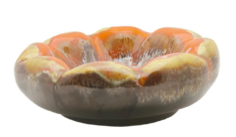 Pamono Fish and Oyster Plates with Drip Glaze from Vallauris, Set of 3> Serving Dishes