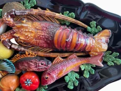Pamono Fish and Seafood Dishes from Vallauris, Set of 3><noscript><img width=