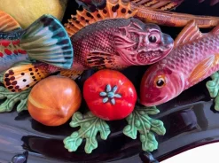 Pamono Fish and Seafood Dishes from Vallauris, Set of 3><noscript><img width=