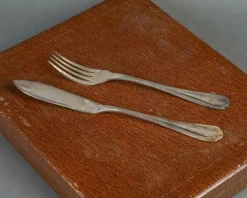Hot Pamono Fish Service with Forks and Knives from Christofle, 1960s, Set of 24