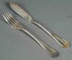 Hot Pamono Fish Service with Forks and Knives from Christofle, 1960s, Set of 24