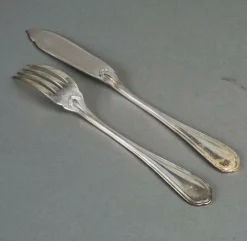 Hot Pamono Fish Service with Forks and Knives from Christofle, 1960s, Set of 24