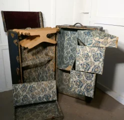 Pamono Fitted Steamer Trunk or Cabin Wardrobe from Excelsior, USA, 1890s><noscript><img width=