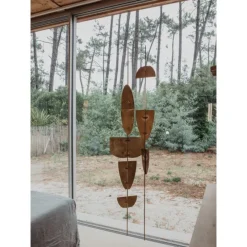 Pamono Fixings of Brass Shutters by Mylene Niedzialkowski, Set of 6> Decorative Objects