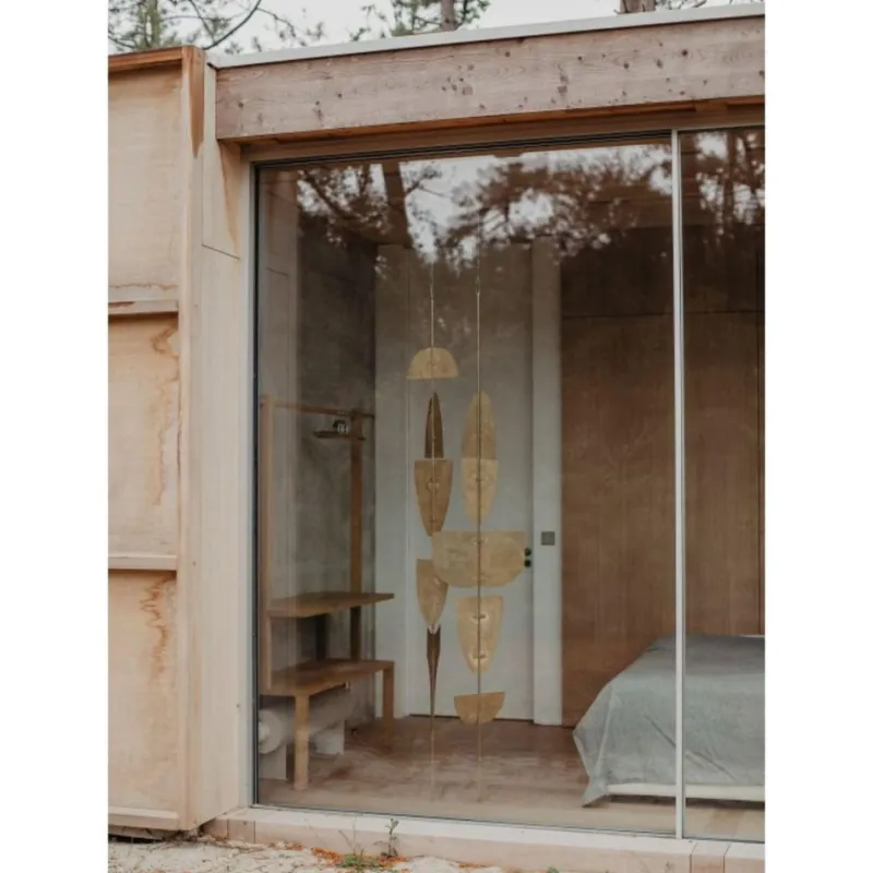 Pamono Fixings of Brass Shutters by Mylene Niedzialkowski, Set of 6> Decorative Objects