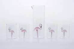 Hot Pamono Flamingo Glasses from Casarialto, Set of 4