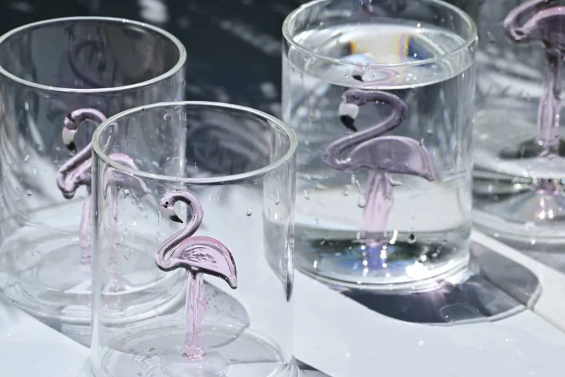 Hot Pamono Flamingo Glasses from Casarialto, Set of 4