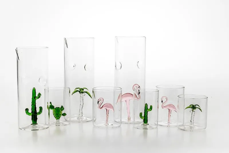 Hot Pamono Flamingo Glasses from Casarialto, Set of 4