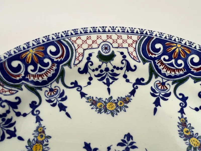 Pamono Flat Plates in Fine Earthenware by Gien, 2001, Set of 10> Dinner Plates & Bowls