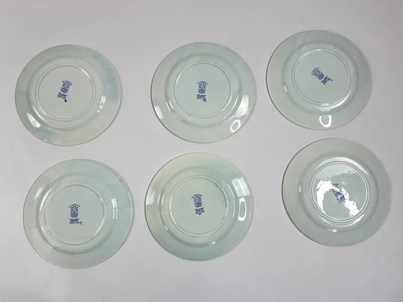 Pamono Flat Plates in Fine Earthenware by Gien, 2001, Set of 10> Dinner Plates & Bowls