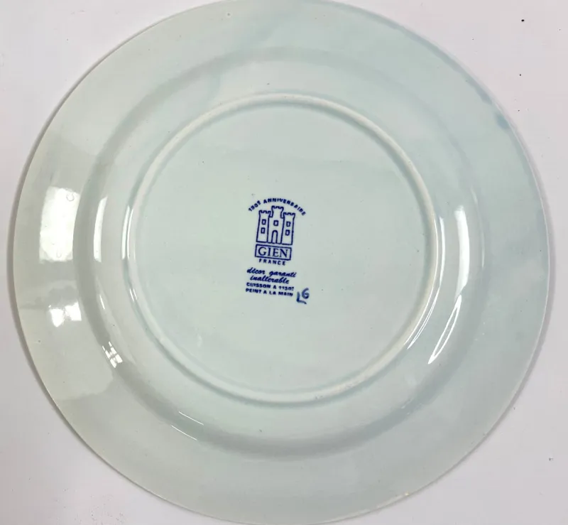 Pamono Flat Plates in Fine Earthenware by Gien, 2001, Set of 10> Dinner Plates & Bowls