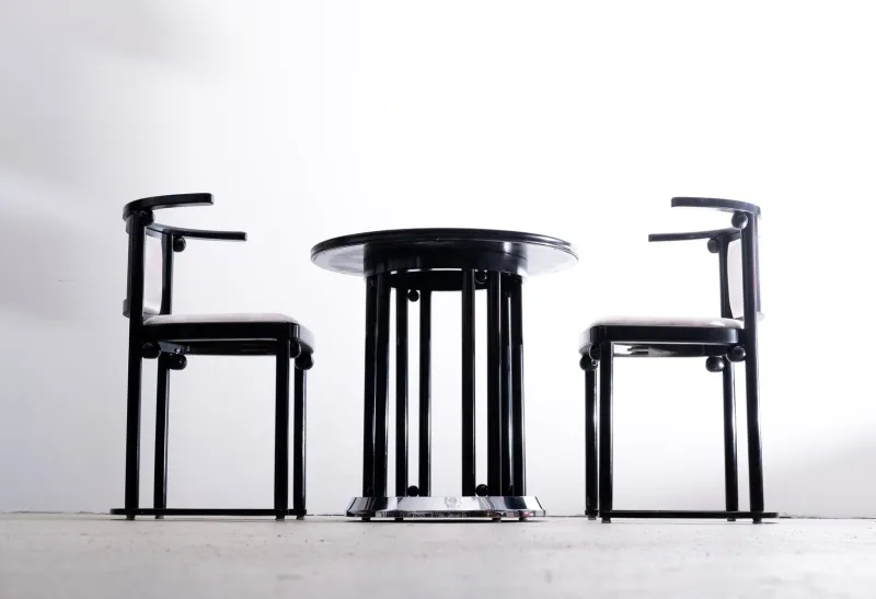 Pamono Fledermaus Table and Chairs by Josef Hoffmann for Wittmann, 1980s> Dining Tables & Sets
