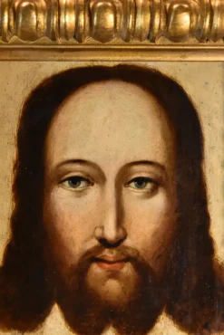 Pamono Flemish Artist, Cristo Mundi, 1600s, Oil on Copper Painting, Framed><noscript><img width=