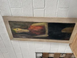 Pamono Flemish Artist, Female Portrait, Painting on Wood, 1950s