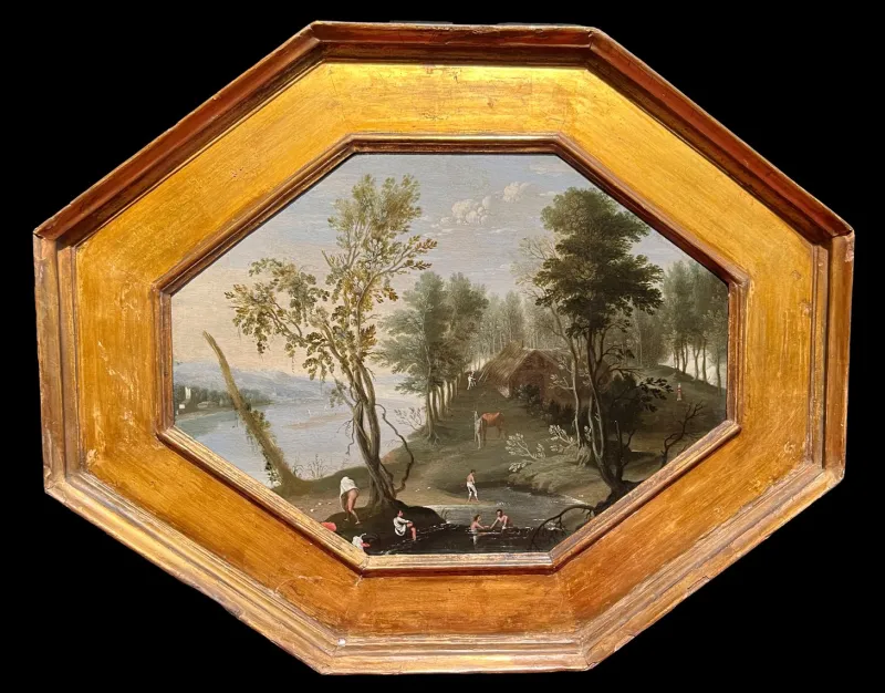 Discount Pamono Flemish School, Riverscape, Oil on Panel, Late 16th-Early 17th Century, Framed