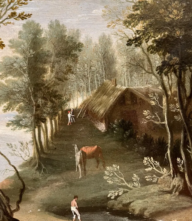 Discount Pamono Flemish School, Riverscape, Oil on Panel, Late 16th-Early 17th Century, Framed