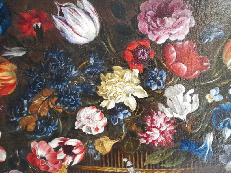 Outlet Pamono Flemish Still Life Painting, 18th-Century, Oil on Panel