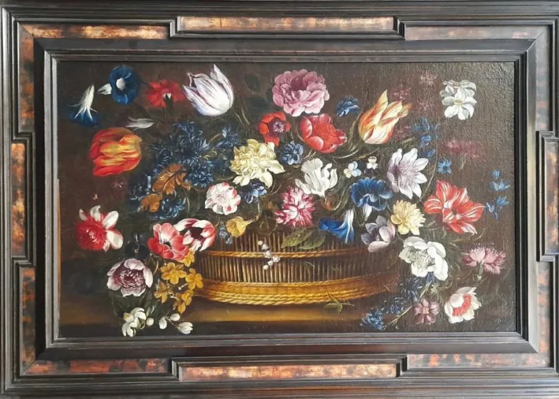 Outlet Pamono Flemish Still Life Painting, 18th-Century, Oil on Panel