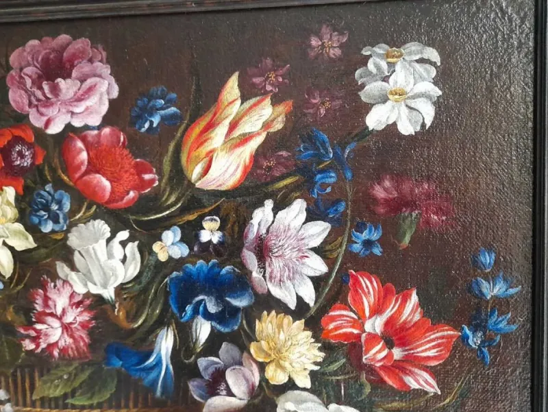 Outlet Pamono Flemish Still Life Painting, 18th-Century, Oil on Panel