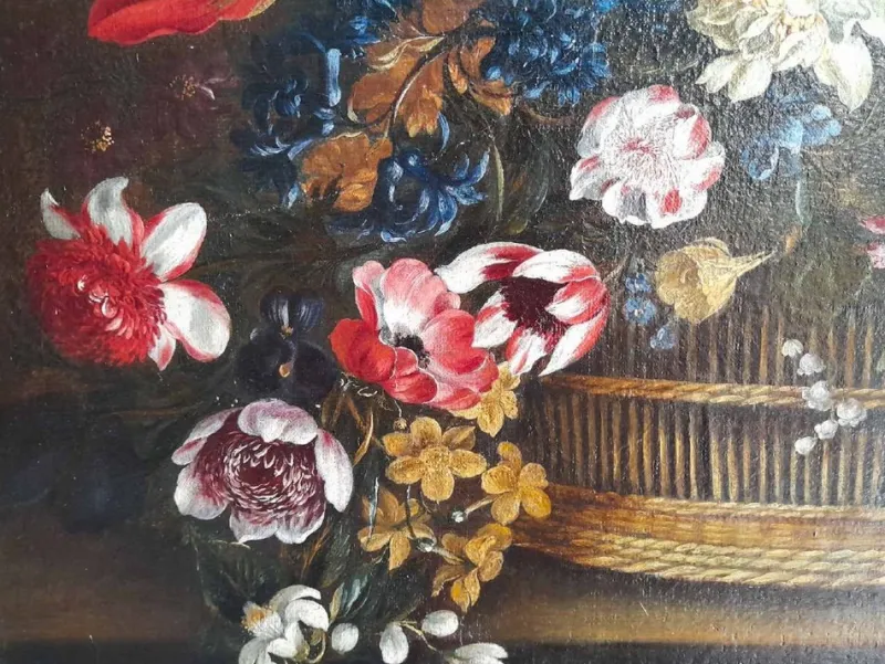 Outlet Pamono Flemish Still Life Painting, 18th-Century, Oil on Panel