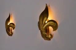 Pamono Fleur-De-Lys Wall Lights, 1970s, Set of 2