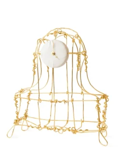Pamono Floating Frame 24K Gold Mantel Clock by Kiki Van Eijk & Joost Van Bleiswijk The Exceptional> Clocks