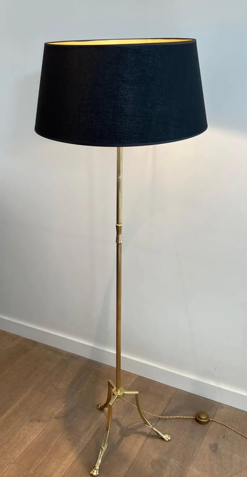 Pamono Floor Lamp in Brass and Tripod Base with Claw Feet from Maison Jansen> Floor Lamps