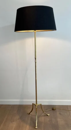 Pamono Floor Lamp in Brass and Tripod Base with Claw Feet from Maison Jansen><noscript><img width=