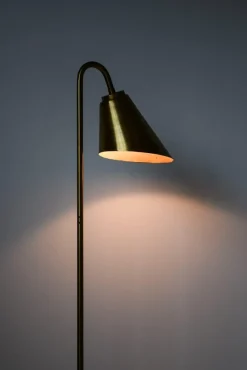Pamono Floor Lamp in Brass attributed to Frits Schlegel and Vilhelm Lauritzen, 1940s><noscript><img width=