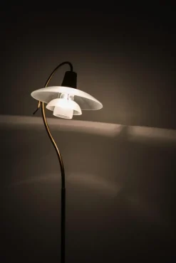 Pamono Floor Lamp in Bronze and Brass with Glass Shades attributed to Poul Henningsen, 1940s> Ceiling Lights