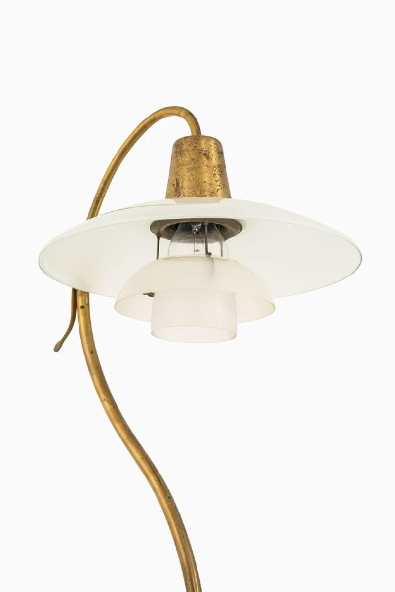 Pamono Floor Lamp in Bronze and Brass with Glass Shades attributed to Poul Henningsen, 1940s> Ceiling Lights