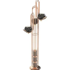 Clearance Pamono Floor Lamp in Copper with Black Globes