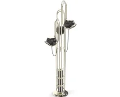 Clearance Pamono Floor Lamp in Copper with Black Globes