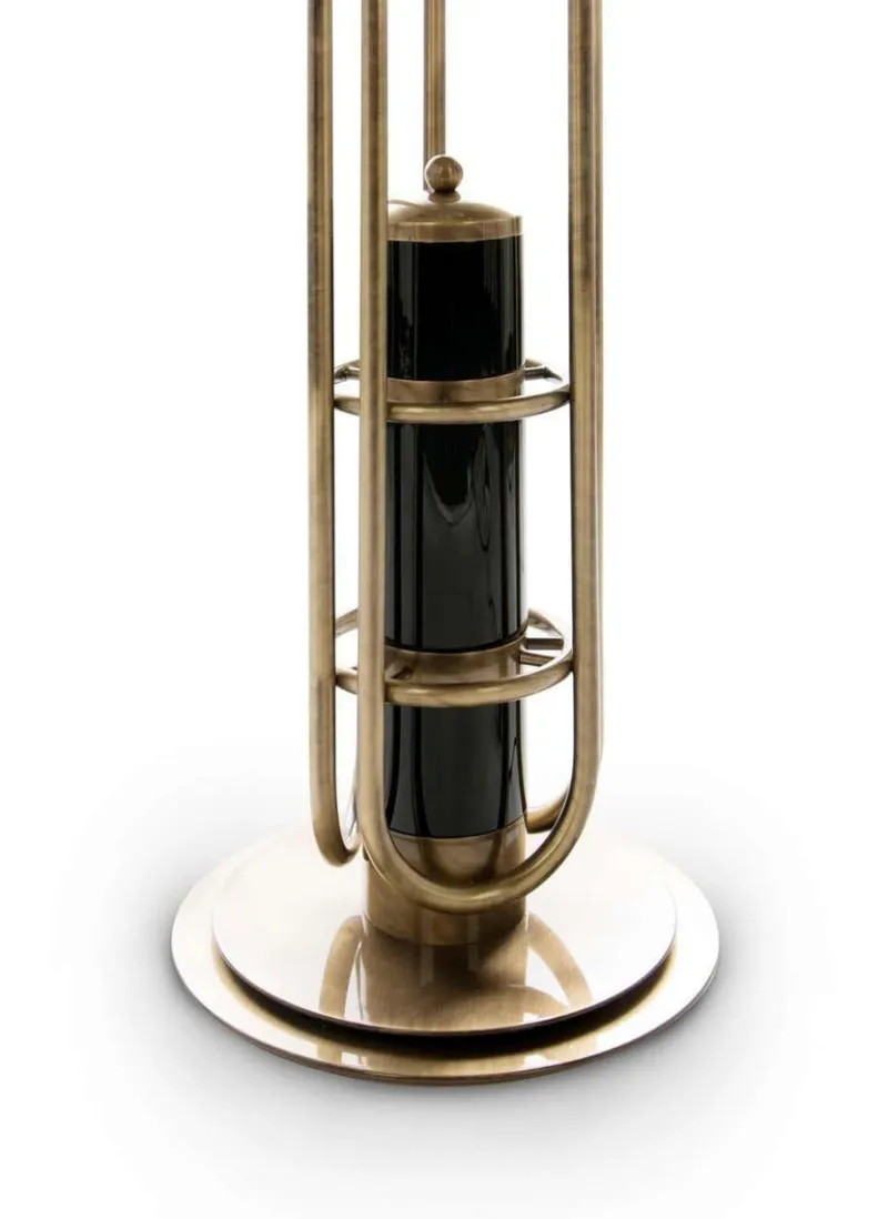 Clearance Pamono Floor Lamp in Copper with Black Globes