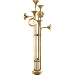 Sale Pamono Floor Lamp in Gold and Brass