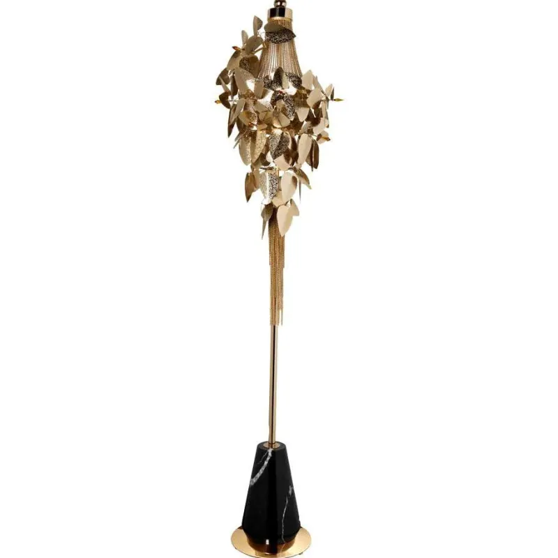 Pamono Floor Lamp in Gold-Plated Brass, Marble and Swarovski Crystals> Floor Lamps