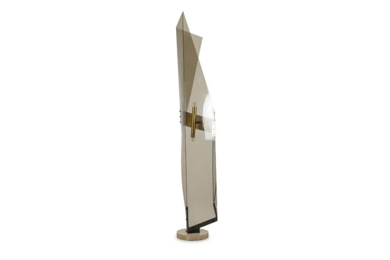 Pamono Floor Lamp in Smoked Folded Acrylic Glass by Giuseppe Calonaci, 1970s> Floor Lamps