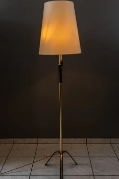 Pamono Floor Lamp with Fabric Shade by Rupert Nikoll, Vienna, Austria, 1950s><noscript><img width=