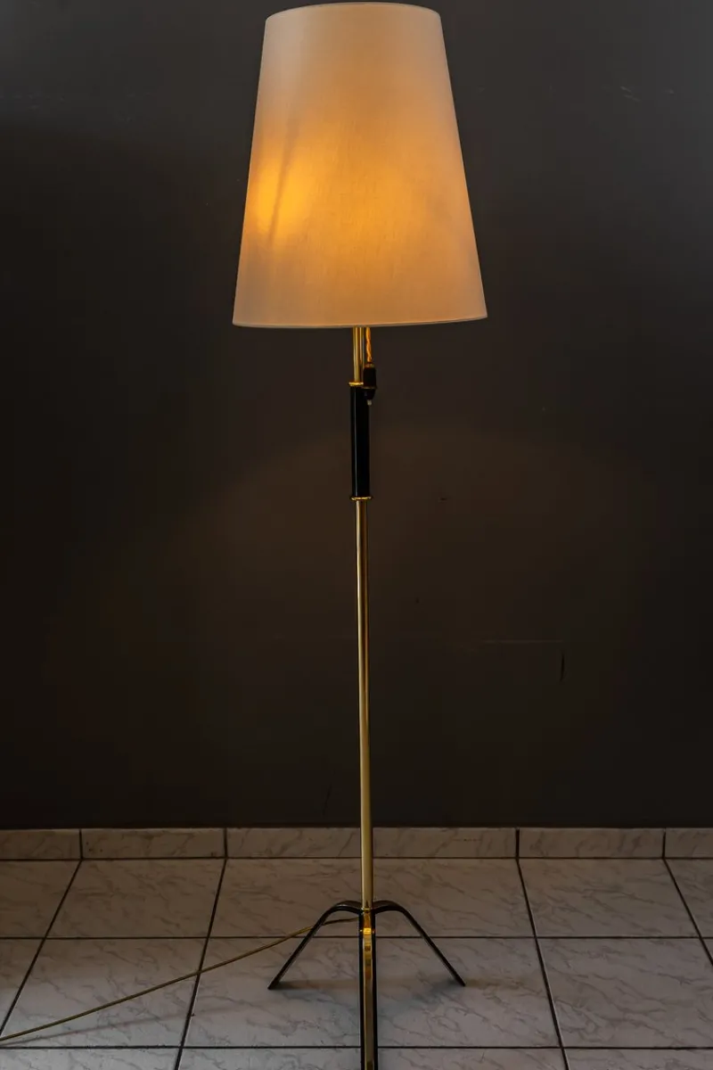 Pamono Floor Lamp with Fabric Shade by Rupert Nikoll, Vienna, Austria, 1950s> Floor Lamps