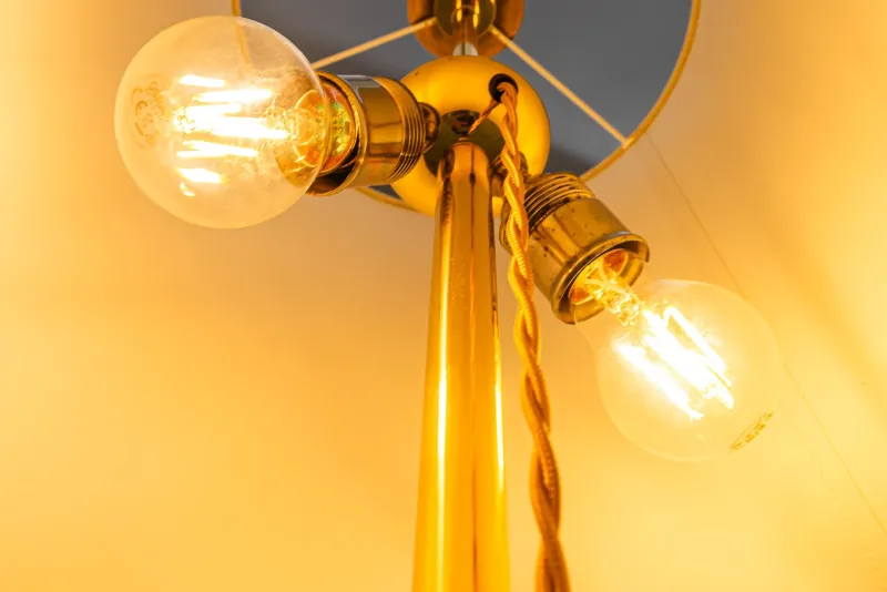 Pamono Floor Lamp with Fabric Shade by Rupert Nikoll, Vienna, Austria, 1950s> Floor Lamps