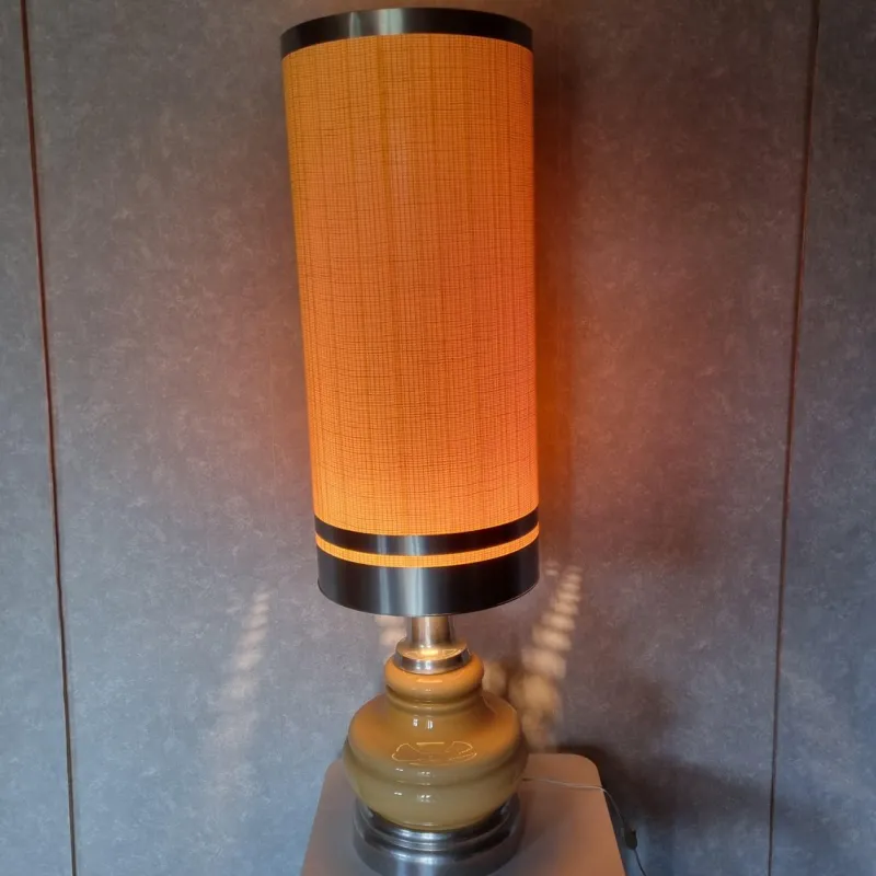 Pamono Floor Lamp with Yellow Shade, 1970s> Floor Lamps